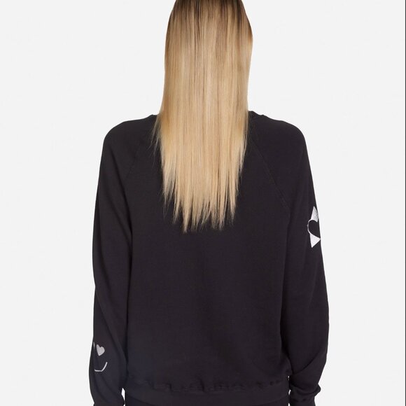 Lauren Moshi Anela Love Collage Crew Neck Raglan Pullover Sweatshirt NWT - Picture 5 of 7